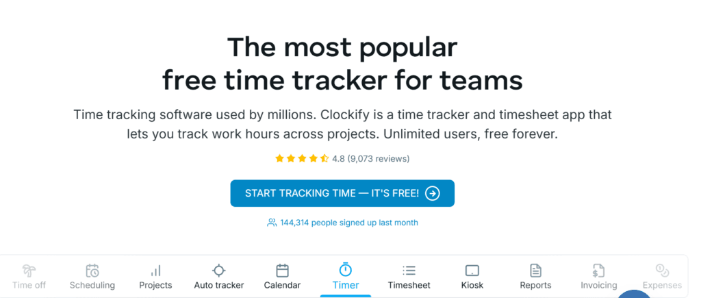 Clockify time Tracker Tools